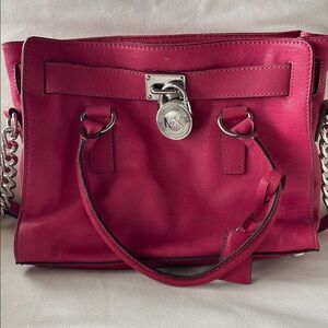 Michael Kors Pink Satchel with Silver Hardware